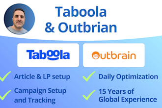manage taboola and outbrain native ads campaigns for leads, sales, or installs