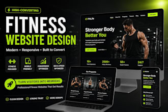 build modern fitness website gym website yoga personal trainer workout website