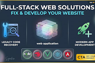 fix and develop node js, nest js, vue js, react js, angular website