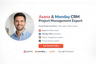 asana virtual assistant monday, asana workflow, integration, project management