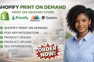 design shopify print on demand website, printify, printful, gelato, shopify pod