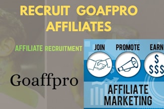 recruit goaffpro affiliates for your products sales