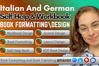 do italian self help book formatting, workbook design, amazon kdp book design