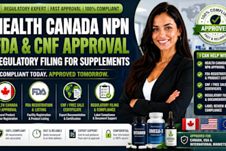 handle health canada npn, cnf filing, fda compliance and supplement registration
