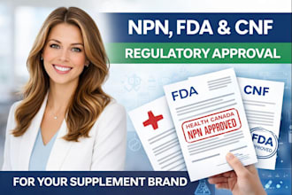 handle health canada npn approval fda cnf and regulatory filing for supplement