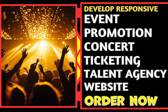 design event promotion, concert ticket, talent agency website