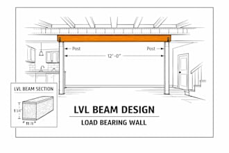 design lvl beam for load bearing wall removal