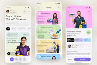 create an on demand service app for plumbing, hvac, cleaning, and home repair