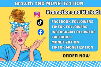 superfast organic tiktok growth, promote monetize ig facebook followers