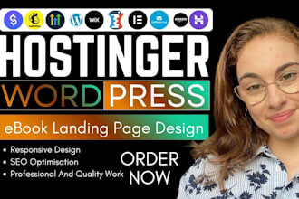hostinger wordpress author website, ebook landing page, wordpress ebook website