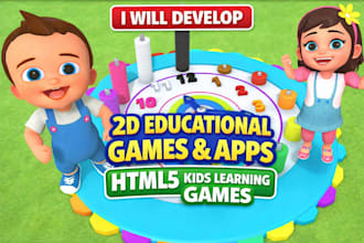 develop 2d educational games and apps 2d html5 web game learning kids game