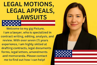 draft legal motions, complaints, appeals, petitions, briefs, prenup