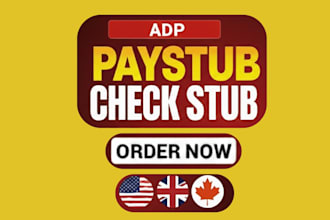 do paystub, adp pay stubs, check stubs, w2 and 1099 in 1 hour
