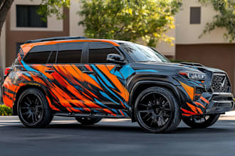 wrap the car wrapping with itasha decal vector design