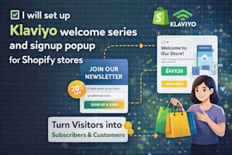 set up klaviyo welcome series and signup popup for shopify stores