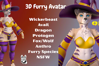 model custom 3d furry model vrchat avatar furry nsfw vtuber rigging vrc avatar