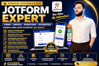be your jotform expert and create your jotforms surveys, workflows automation