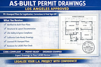 create stamped as built drawings for los angeles permit needs