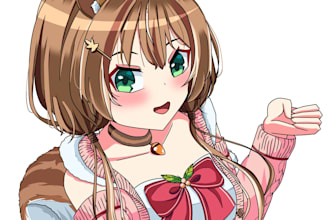 draw anime girl illustration for fanart game character oc