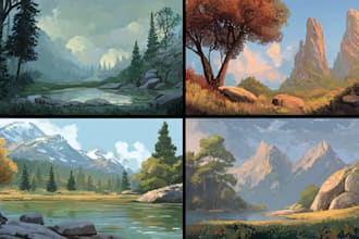 make 2d environment art, concept art for your animation, game or illustration