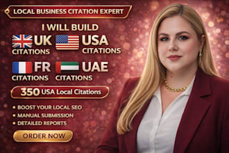 build USA, UK, france, and uae local citations for SEO business