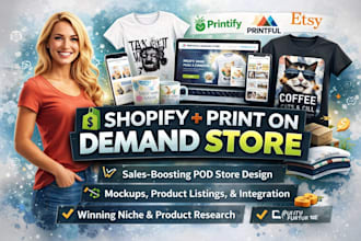 do shopify pod store, print on demand store, printify, printful, etsy pod store