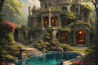 create garden or landscape 2d rendering