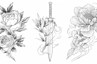make a tattoo design with clear lineart