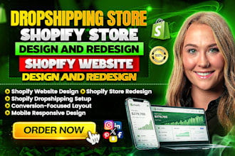 design and redesign shopify store, dropshipping store, redesign shopify website