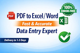 convert PDF excel or word with 100 accuracy