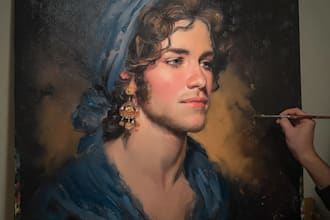 do professional hand drawn portrait oil painting on canvas