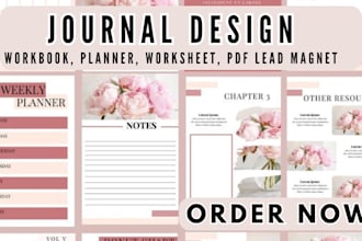 design digital planner printable planner tracker and journal kdp planner design