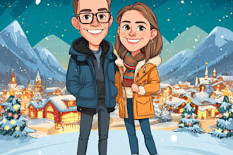unique christmas cartoon caricature