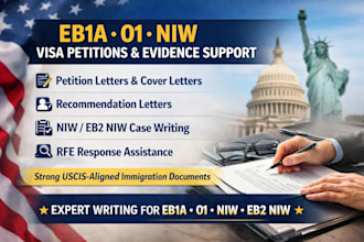 write eb1a o1 niw visa petition letters and evidence support