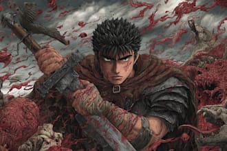 make berserk illustration for you