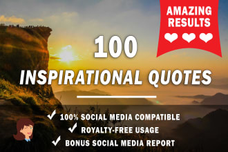 design 100 social media inspirational picture quotes with your logo