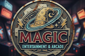 design a vintage magic logo with mystical retro style