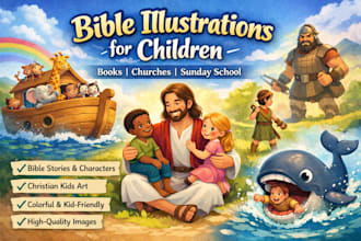 create beautiful ible illustrations for children and hristian books