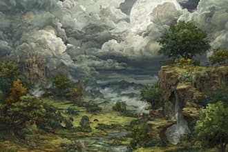do fantasy background and landscape