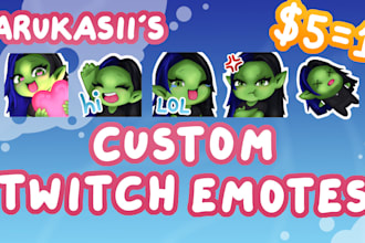 illustrate your cozy twitch emotes in chibi or anime style