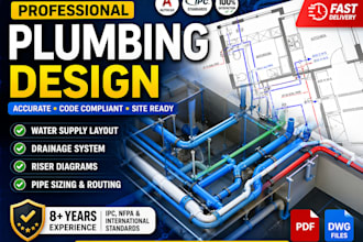 design plumbing drawings for sanitary, water, and riser diagrams, ipc standards