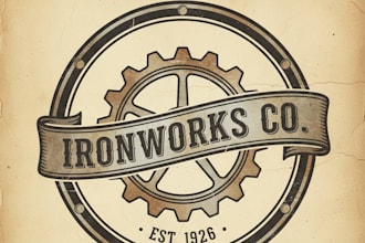 design a timeless vintage gear logo with classic mechanical style