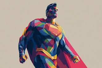 design an amazing superhero pop art