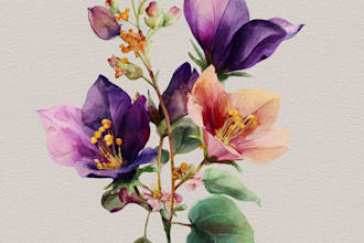 illustrate awesome botanical plants illustration