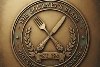 design a stylish vintage cutlery logo for your brand