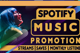 grow your spotify music promotion plays followers listeners
