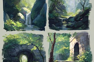 create stylized environment concept art, fantasy background