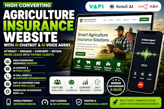 design agriculture insurance lawn farming website with vapi retell ai automation