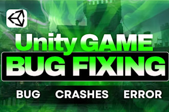 debug and fix unity game bugs build errors, crashes and c sharp scripting issues