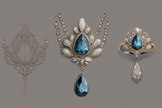 draw a jewelry design, illustration or a sketch of jewelry